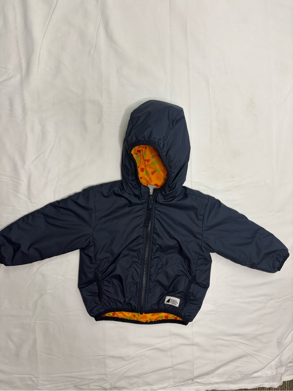MEC Bundle Up Reversible Infant Jacket Navy Orange 12 Month Baby Winter Coat